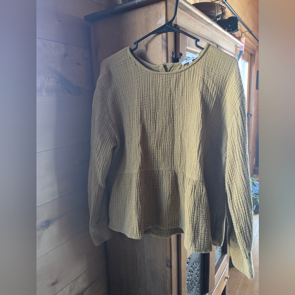 Madewell Mustard Peplum Top